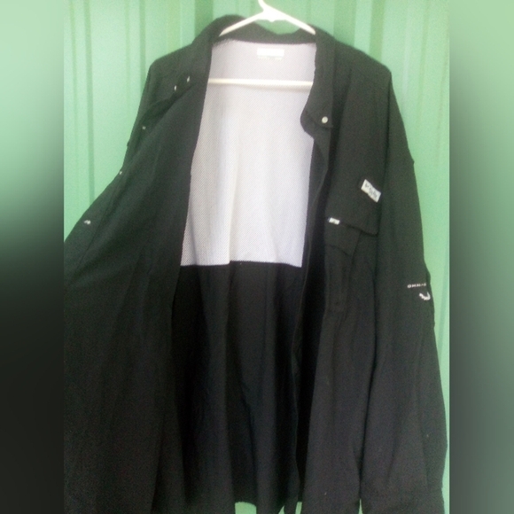 Men's Columbia Performance Fishing Gear Long Sleeved Black Shirt Size 5X PFG - Picture 3 of 5